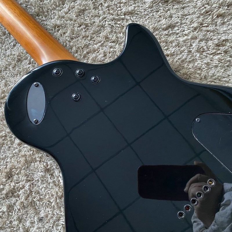 LAG Black Left Handed Guitar, Mahogany Body with Neck, Rosewood Finger