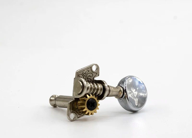 2R+2L Ukulele Open Gear Tuning Pegs Machine Heads Keys in Silver