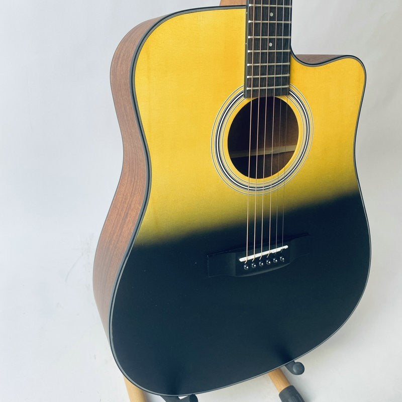 Yellow Black 41 Inch Acoustic Guitar, Mahogany Plywood Body Rosewood F