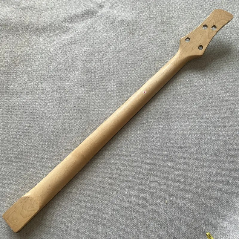 Metallic Silver 4 String Bass Maple Wood Neck, 24 Frets Rosewood Finge