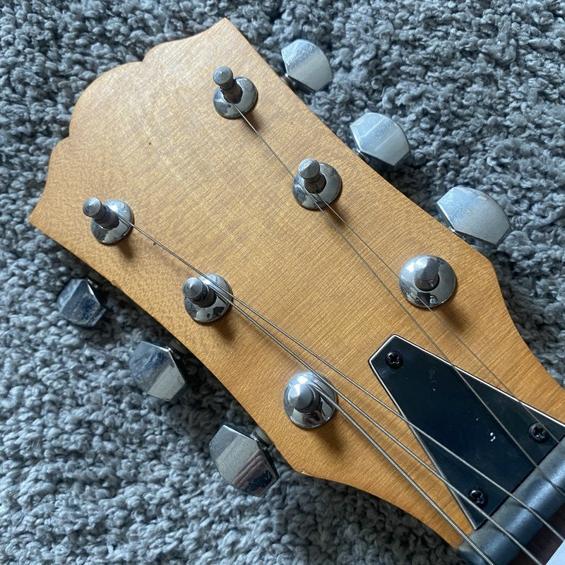 Blue Mini Electric Guitar, Solid Basswood Body, Maple Neck, Rosewood F