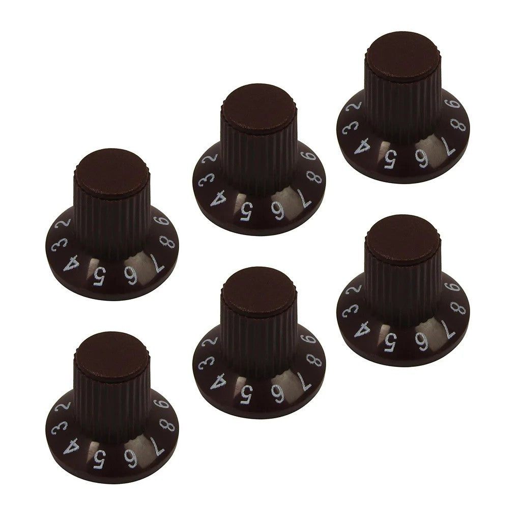 6pcs Brown Guitar Top Har Amplifier AMP Control Knobs Set