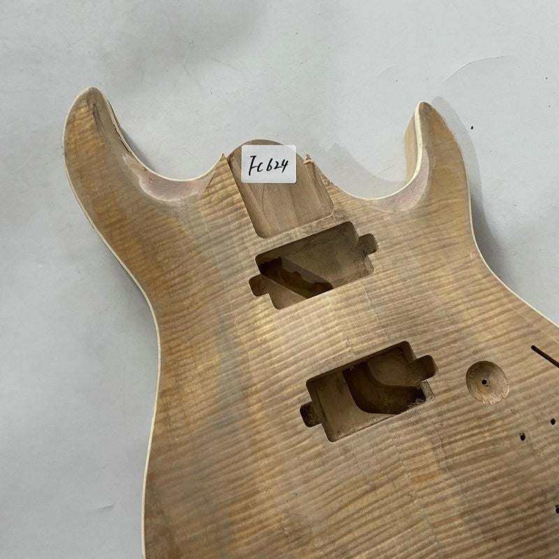 Basswood HH Guitar DIY Project Body with Tiger Maple Top