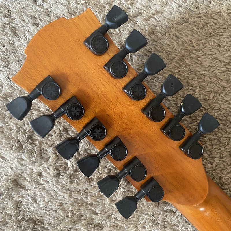 LAG 12 String Acoustic Electric Guitar, Mahogany Spruce Body, Rosewood