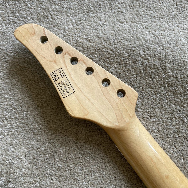 Blue Maple Wood Guitar Neck, 24 Frets Maple Fingerboard