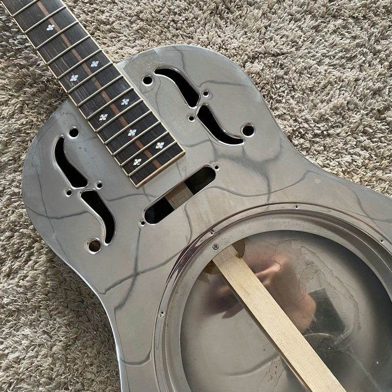 Gold Tone Metal Resonator Dobro Guitar, Metal Body with Mahogany Neck,