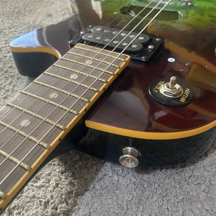 Green Burst Basswood Guitar Body with Maple Neck, Rosewood Fretboard 2