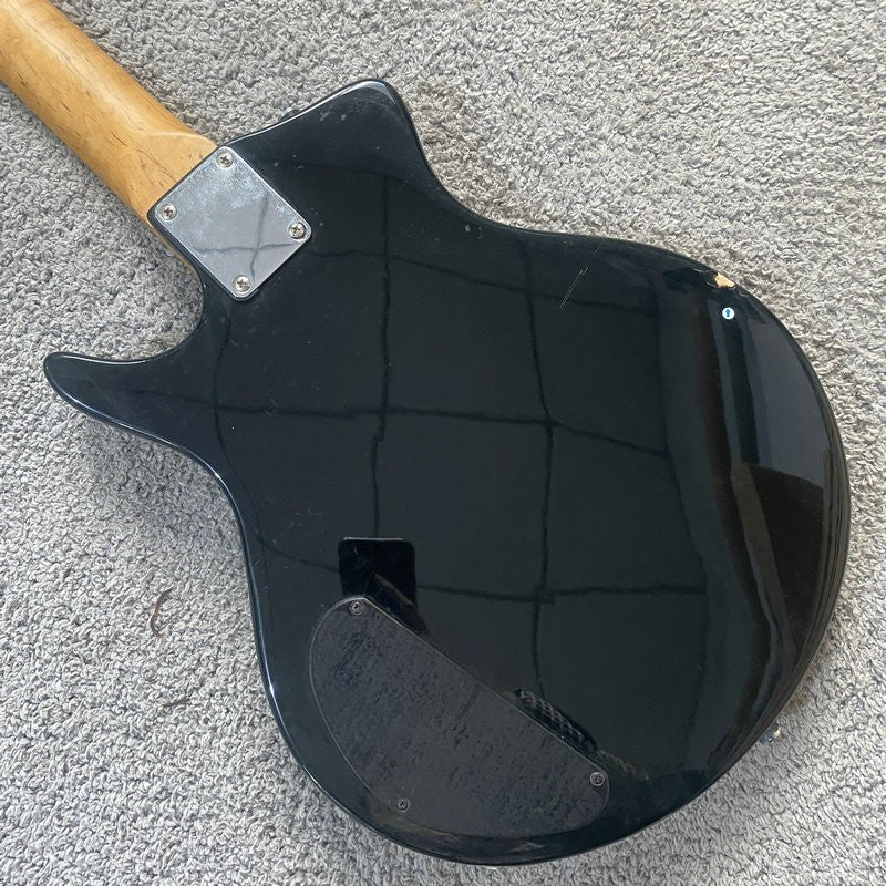 Glossy Black Electric Guitar, Solid Basswood Body, Maple Neck and Fing