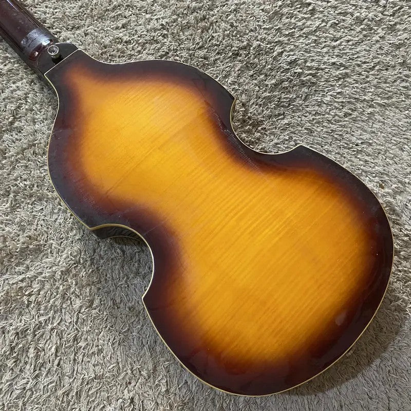 Quincy 4 String Bass Kit, Semi Hollow Body with Tiger Maple Top Fit Vi