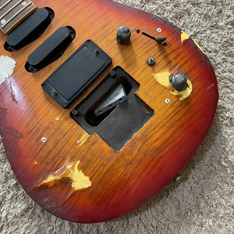 KCC HSH Guitar, Sunburst Tiger Maple Top Body, Rosewood Fingerboard Ma