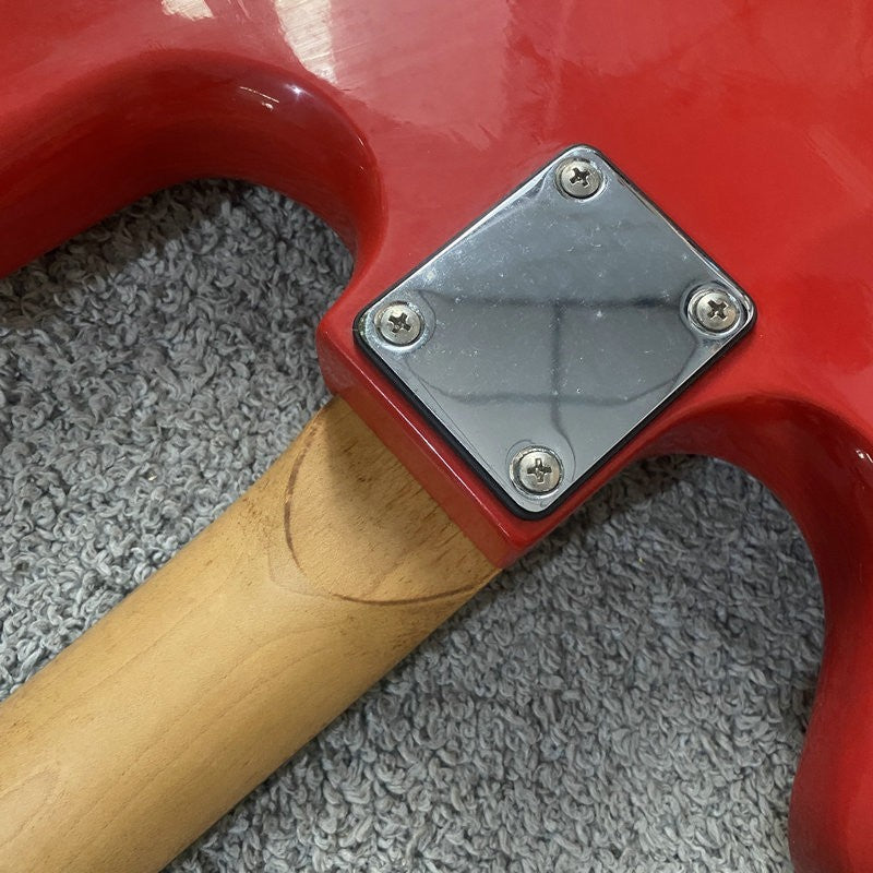 Custom Red Glossy Finish Guitar, Basswood Body, Maple Neck, Rosewood F