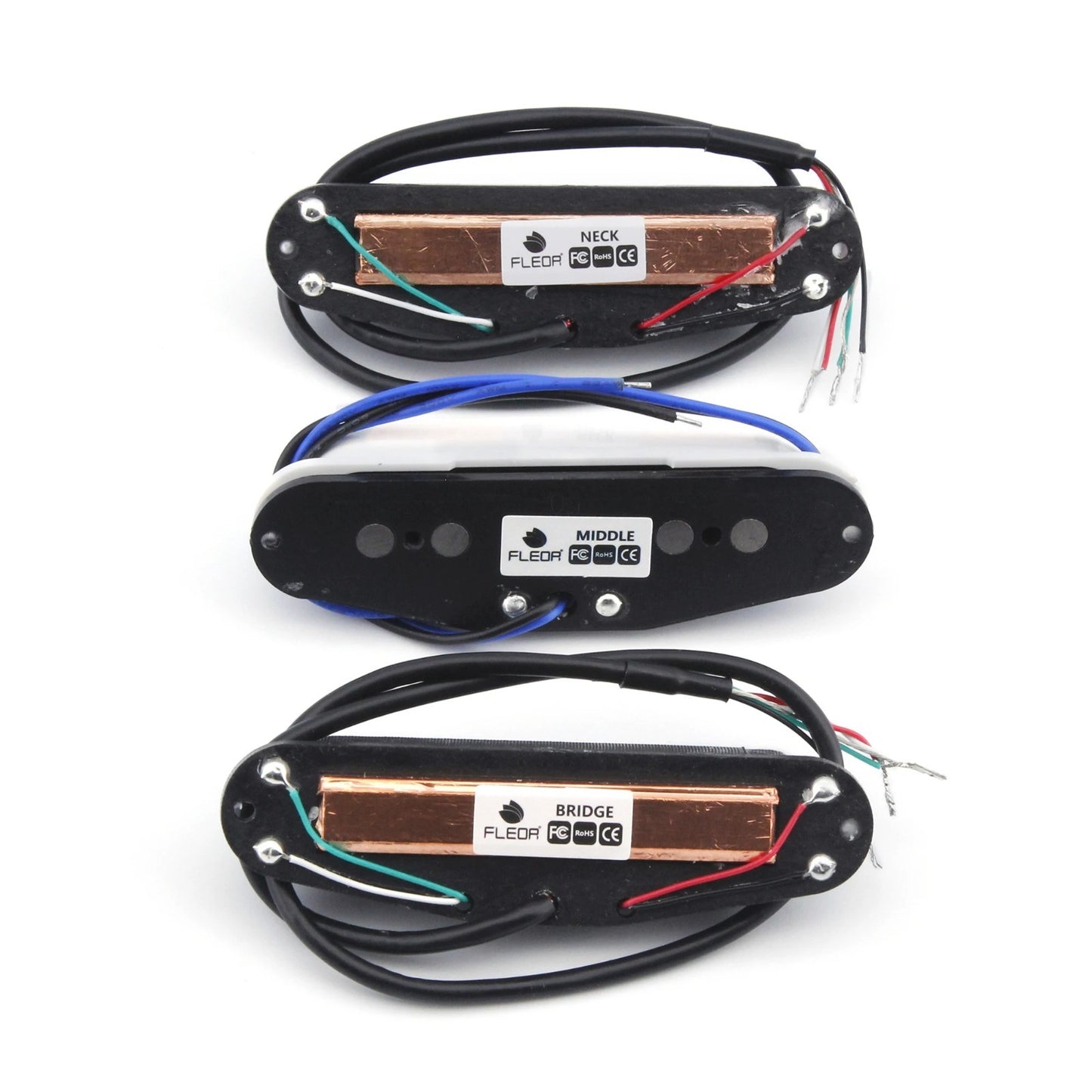White Dual Blades SSS Alnico 5 Pickups Set Fit Stratocaster Strat