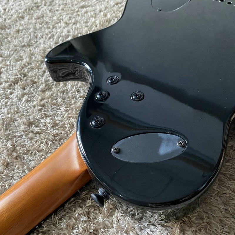LAG Black Left Handed Guitar, Mahogany Body with Neck, Rosewood Finger