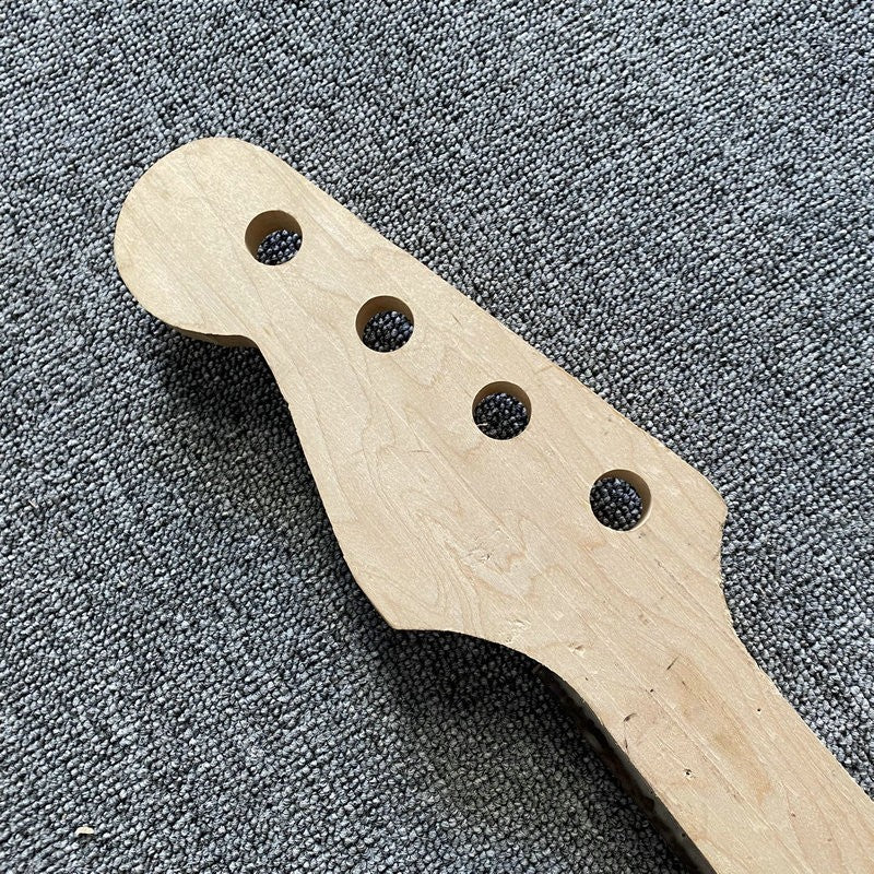 Maple Wood 4 String Bass Neck, Fretless Rosewood Fingerboard