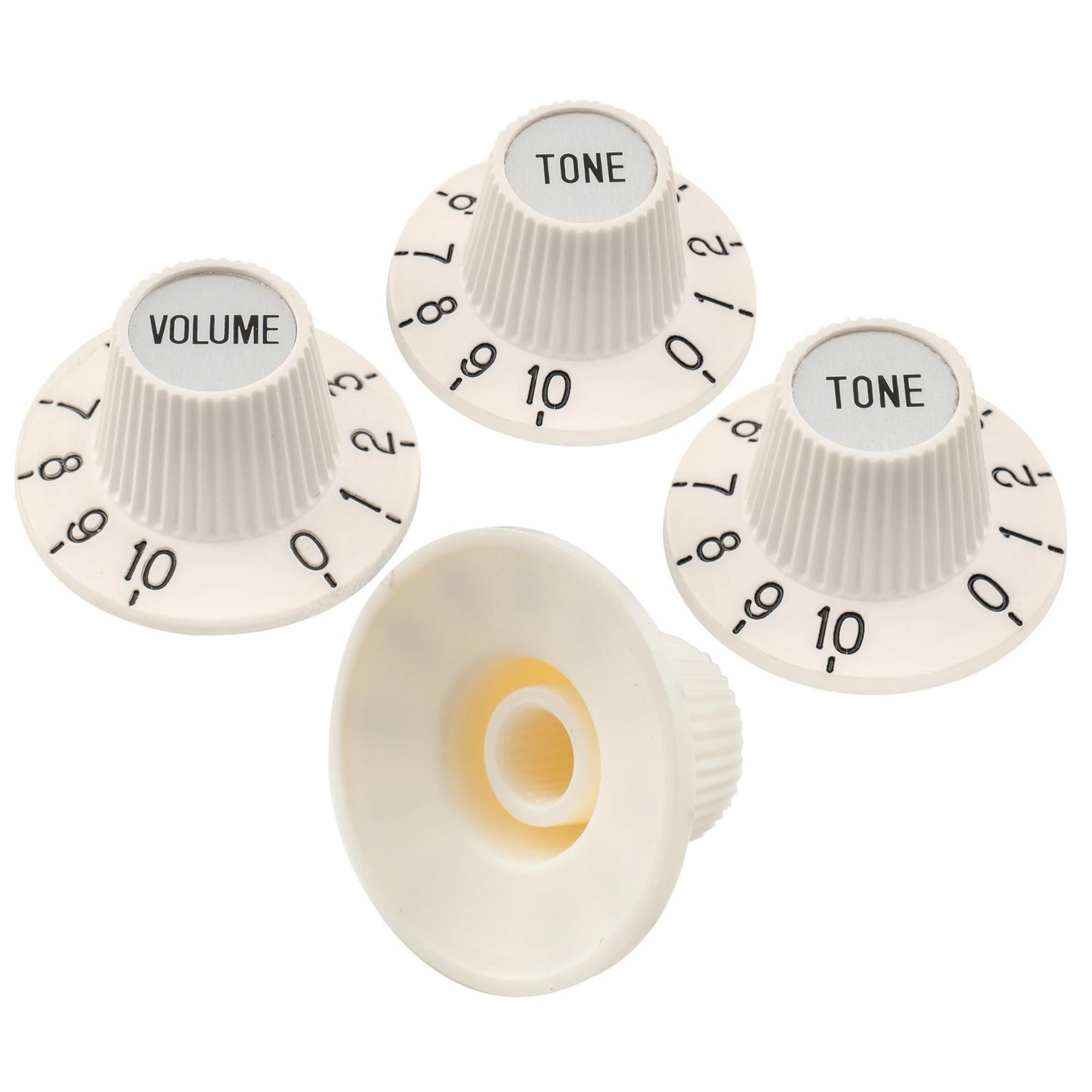 4pcs Aged White Guitar Top Hat Volume Tone Knobs Fit Ibanez,Epiphone,F