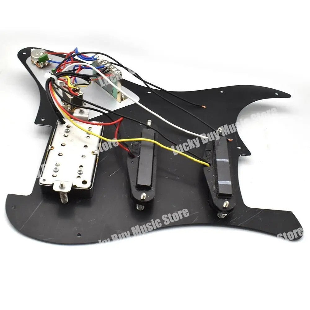Black HSS Guitar Prewired Loaded Pickguard Fit Stratocaster Strat
