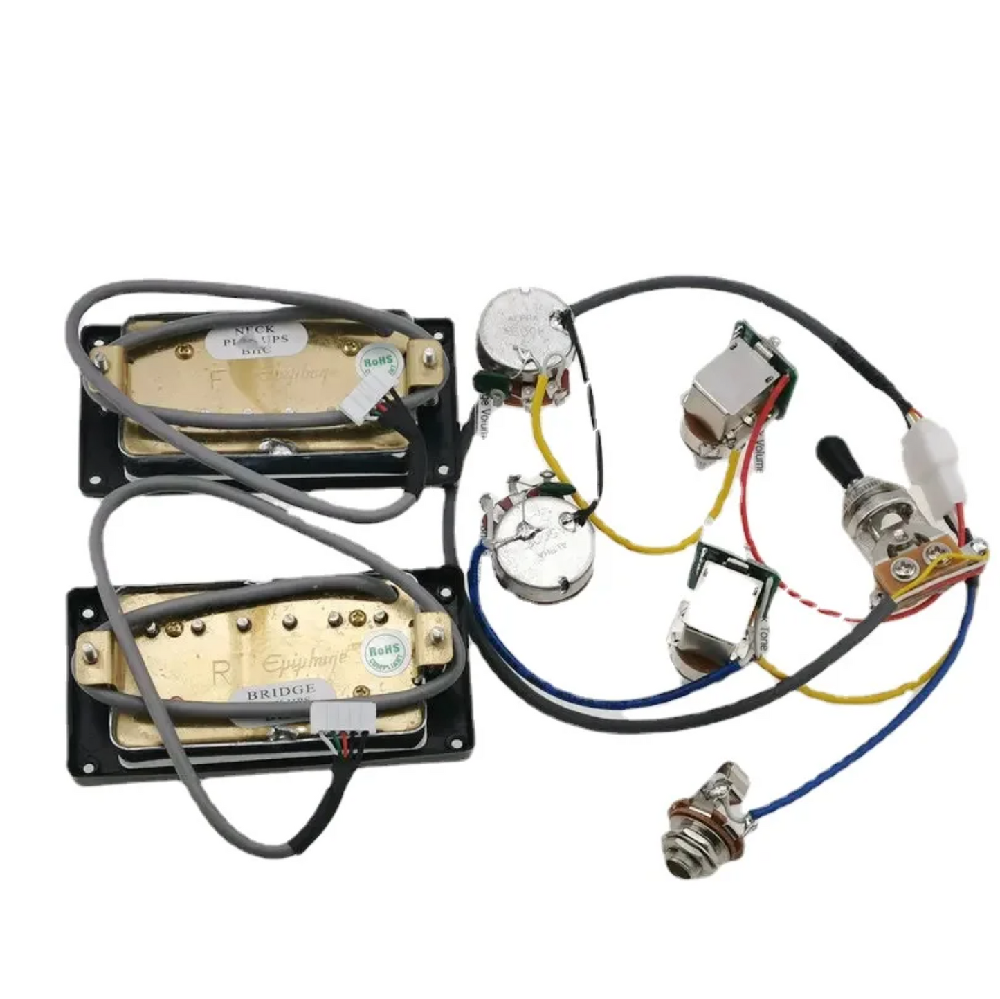 Black Epiphone Guitar Humbucker Pickups with Wiring Harness Fit Les Pa