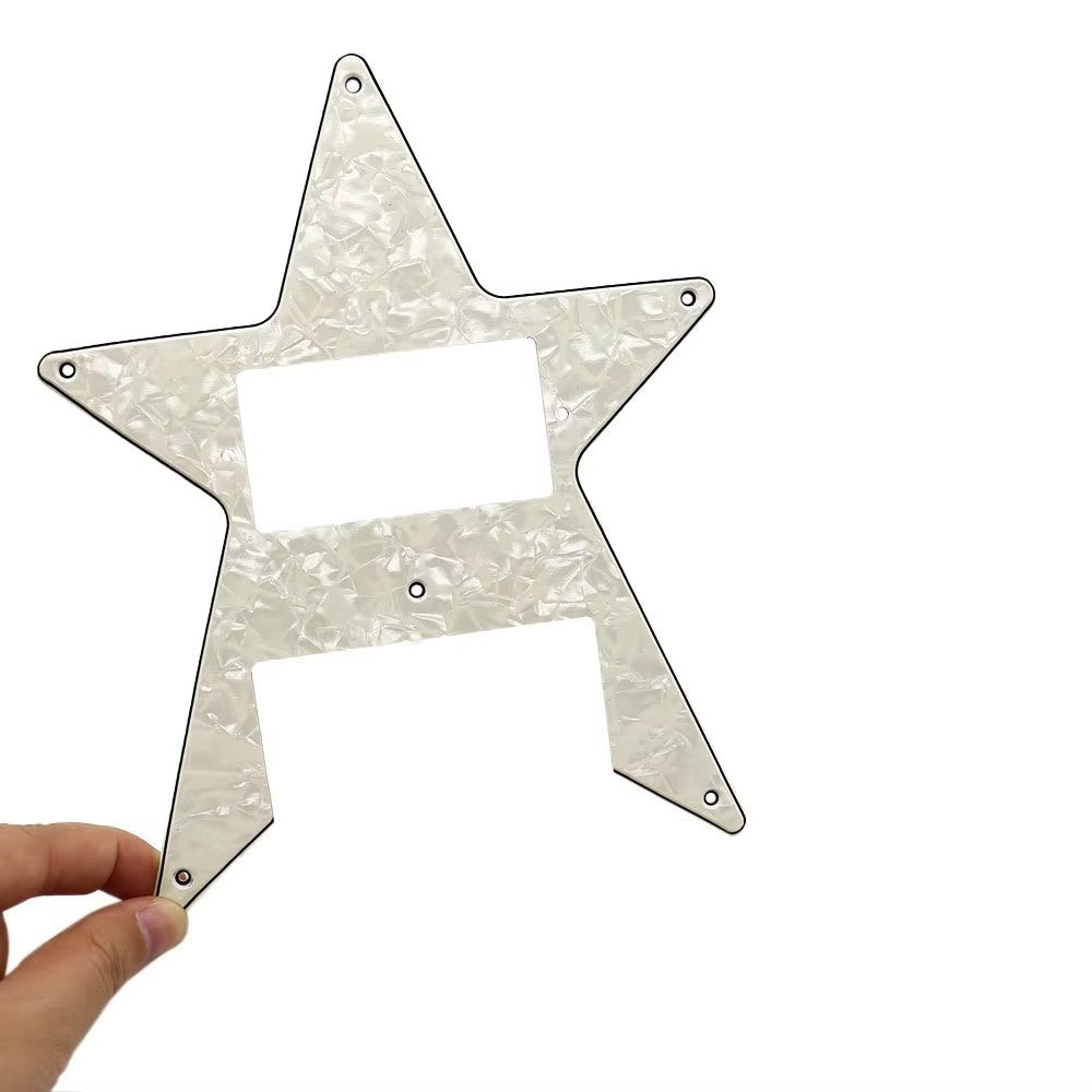 Star Shaped Electric Guitar Pickguard Scratch Plate in White Pearl