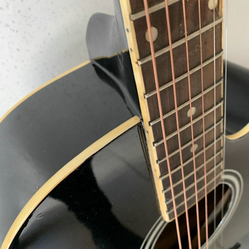 Black 40 Inch Acoustic Guitar, Basswood Plywood Top Body, Rosewood Fin