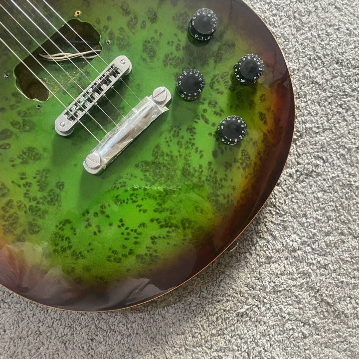 Green Burst Basswood Guitar Body with Maple Neck, Rosewood Fretboard 2