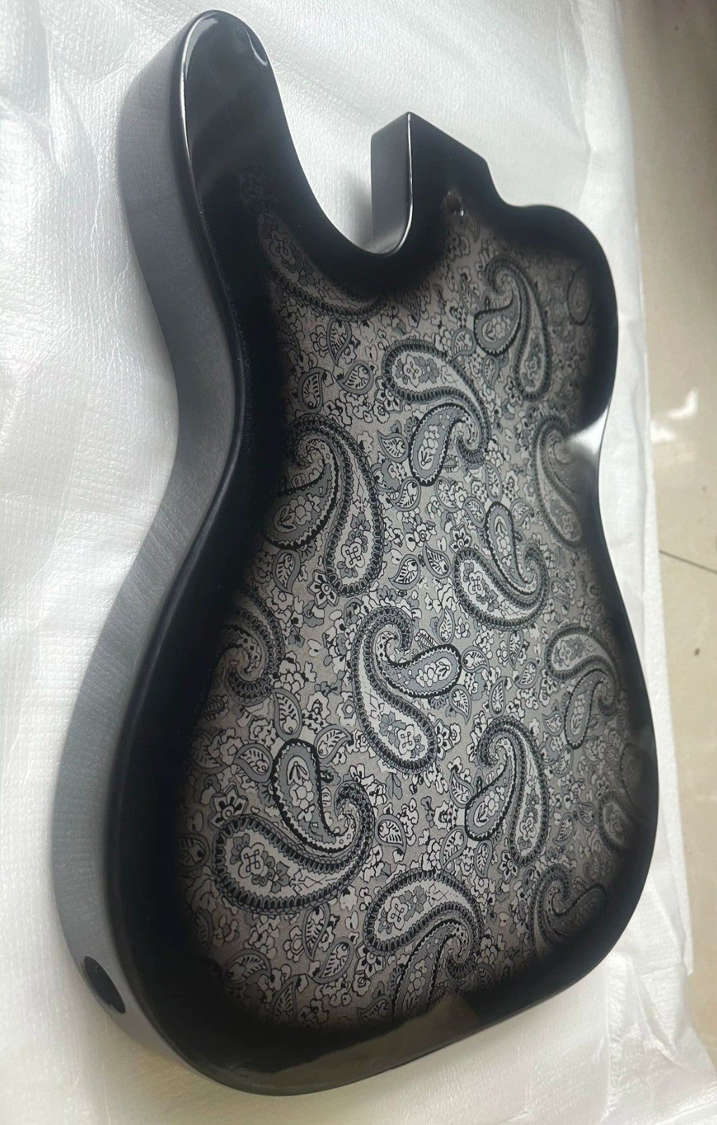 Black Custom Amoeba Finish Guitar Mahogany Body Fit Telecaster Tele
