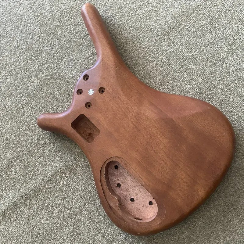 Zebra Wood Top Electric Bass Mahogany Body DIY Project