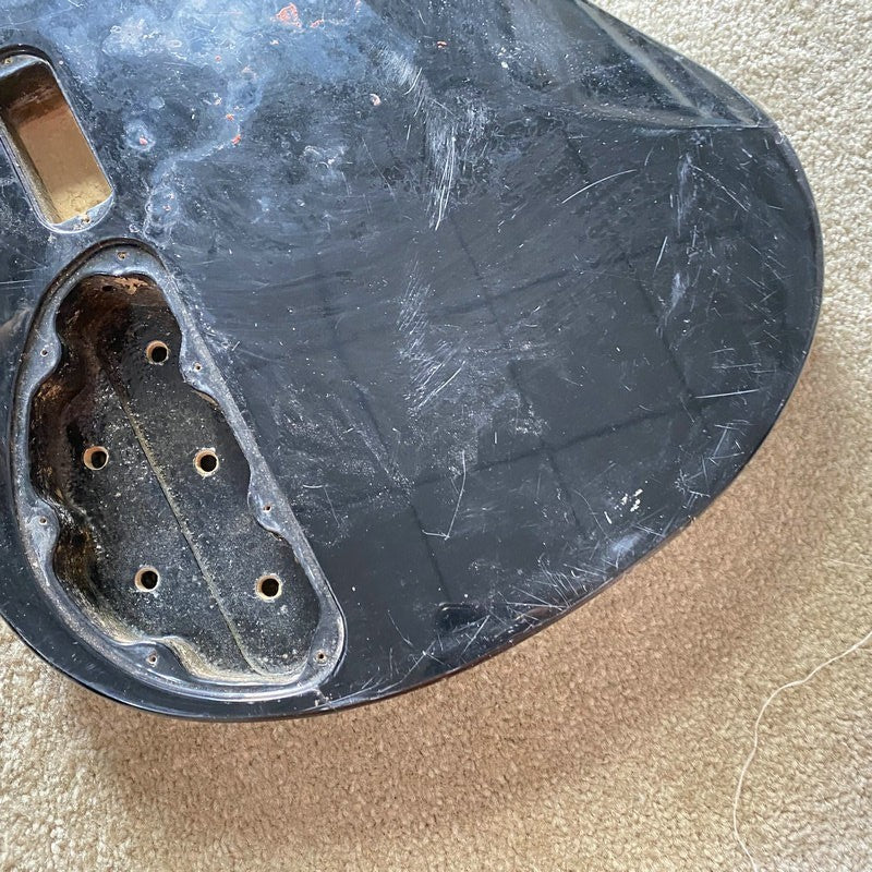 Black 4 String Bass DIY Project Basswood Body