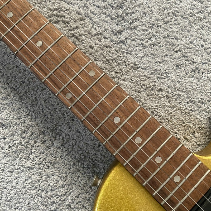 Metallic Gold Single Cut Guitar, Mahogany Body with Maple Neck Fit Les