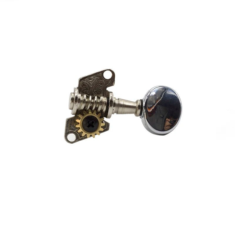 2R+2L Ukulele Open Gear Tuning Pegs Machine Heads Keys in Silver