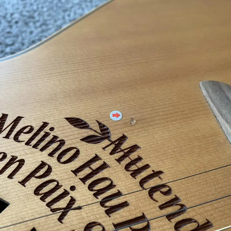 Luna 40 Inch Acoustic Guitar, Spruce Top Engraved Body, Mahogany Neck