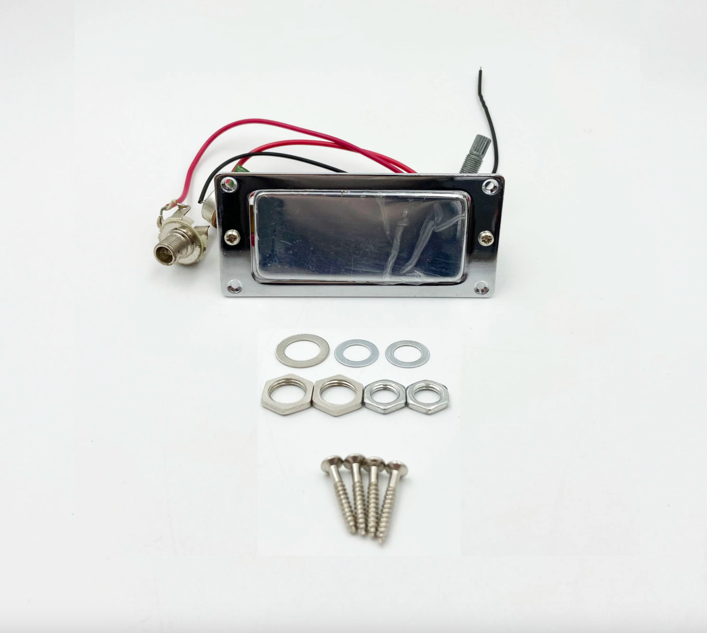 Chrome Mini Humbucker Closed Guitar Pickup 1T1V 6.35 Output Jack