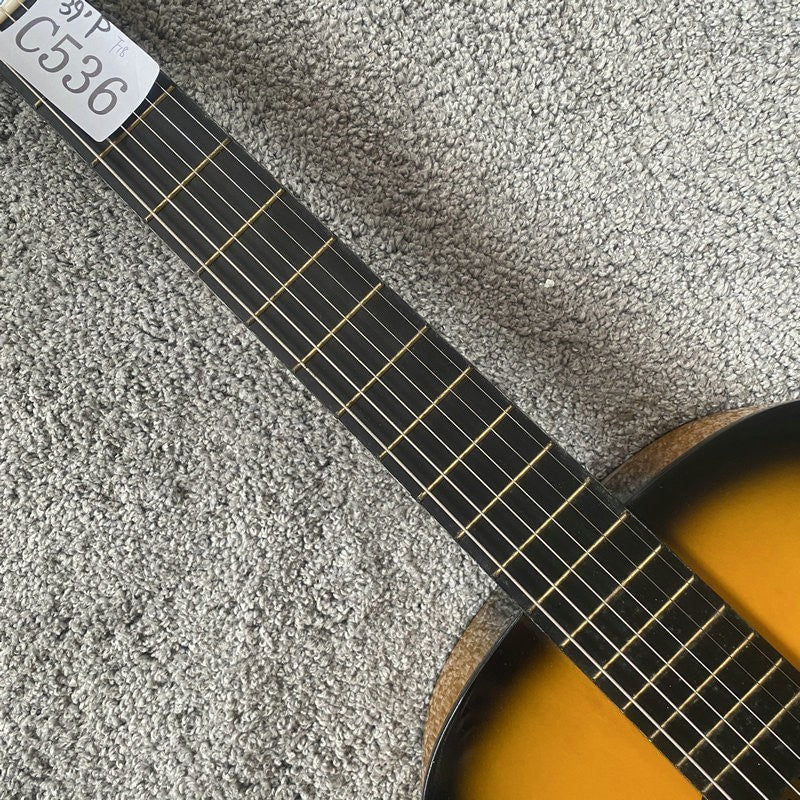 38 Inch Classical Guitar, Sunburst Basswood Body, Mahogany Neck, Rosew