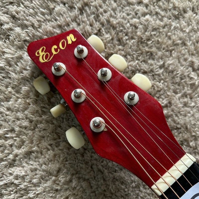 Red Burst 40 Inch Acoustic Guitar, Plywood Top Body, Rosewood Fingerbo