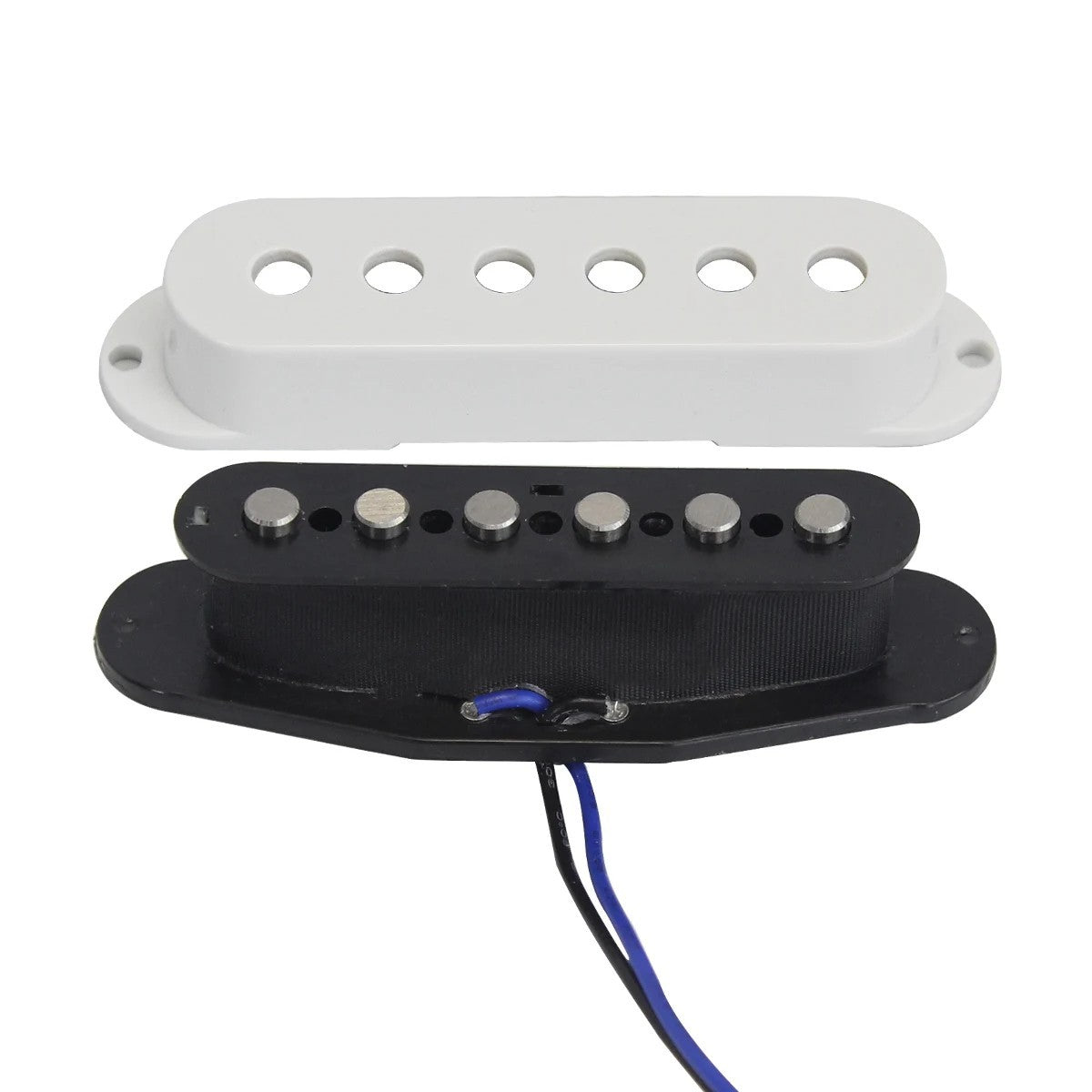 White Dual Blades SSS Alnico 5 Pickups Set Fit Stratocaster Strat