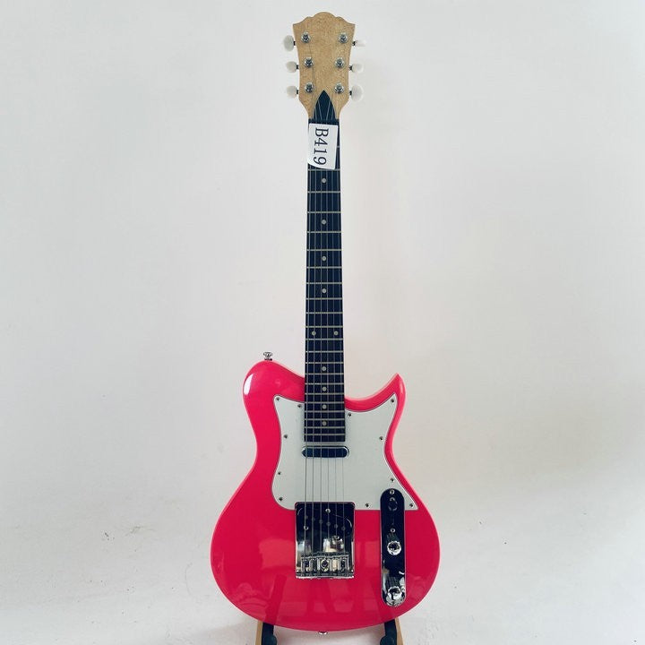 Washburn Warrior Mini Guitar in Pink Finish, Basswood Body, Maple Wood