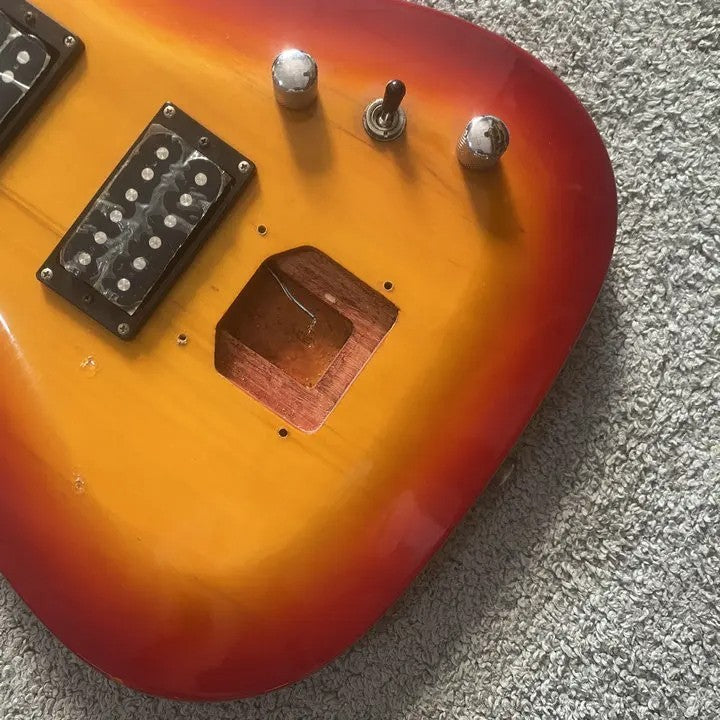 TNC Taiwan Made Electric Guitar, HH Cherry Burst Body, Maple Neck, Ros