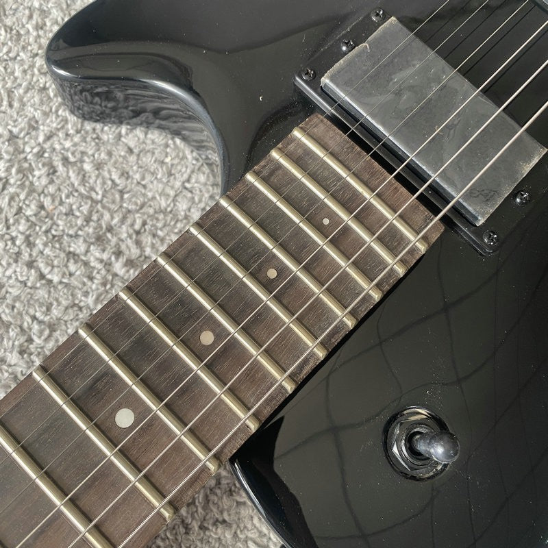 LAG Black Single Cut Electric Guitar, Mahogany Body, Neck, Rosewood Fi