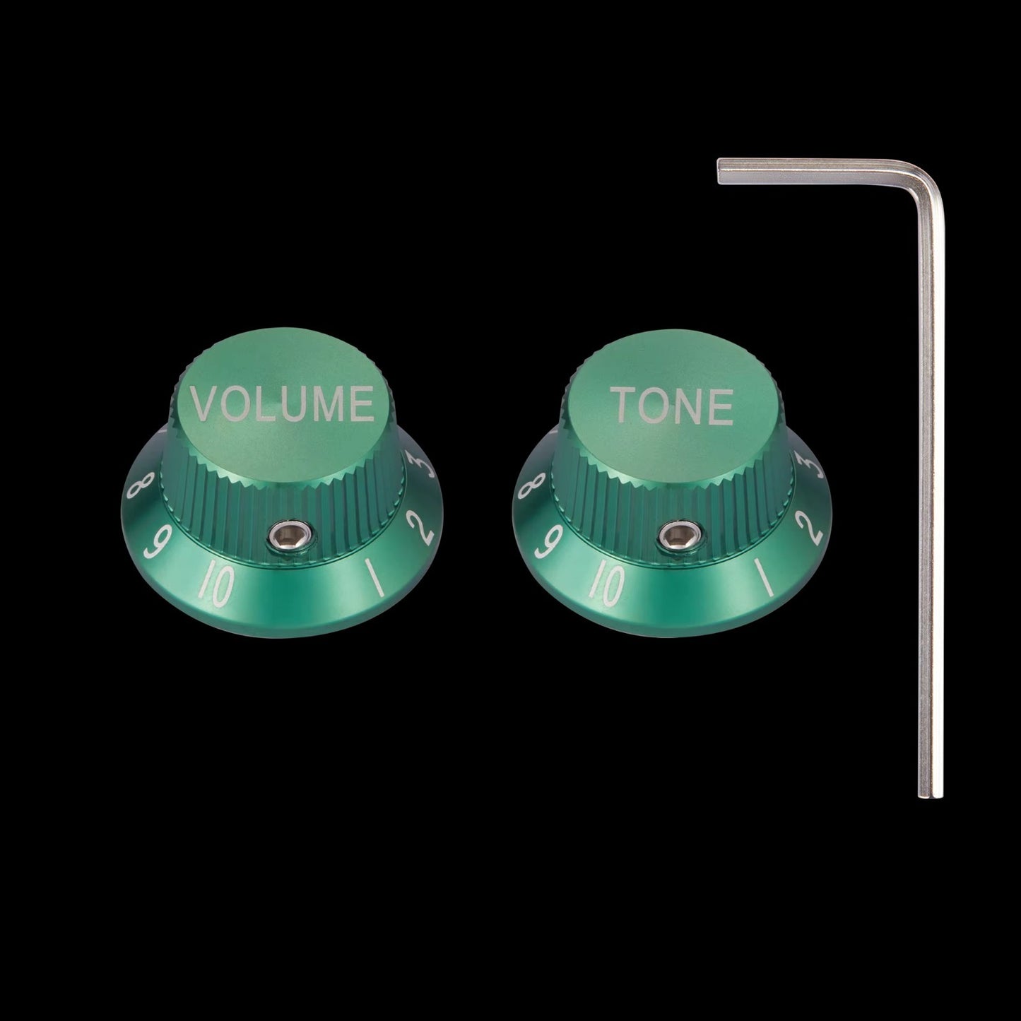 Aluminum Guitar Volume Tone Control Knobs in Green Fit Stratocaster St