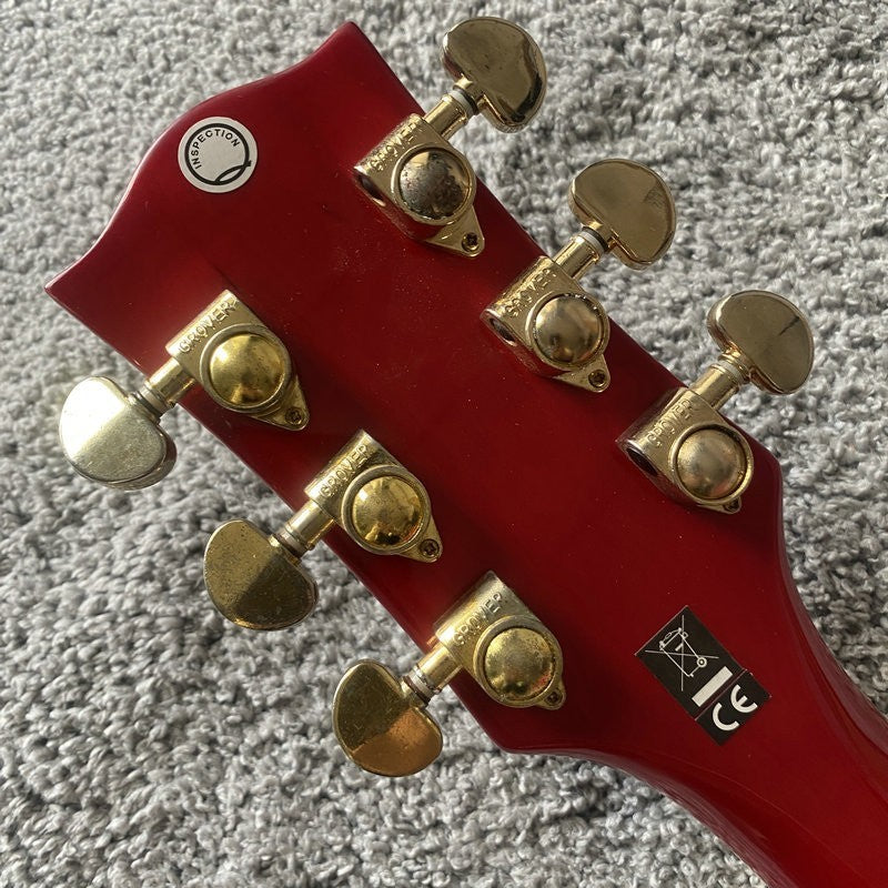 Cherry Burst Hollow Body Jazz Guitar with Maple Neck, Rosewood Fingerb