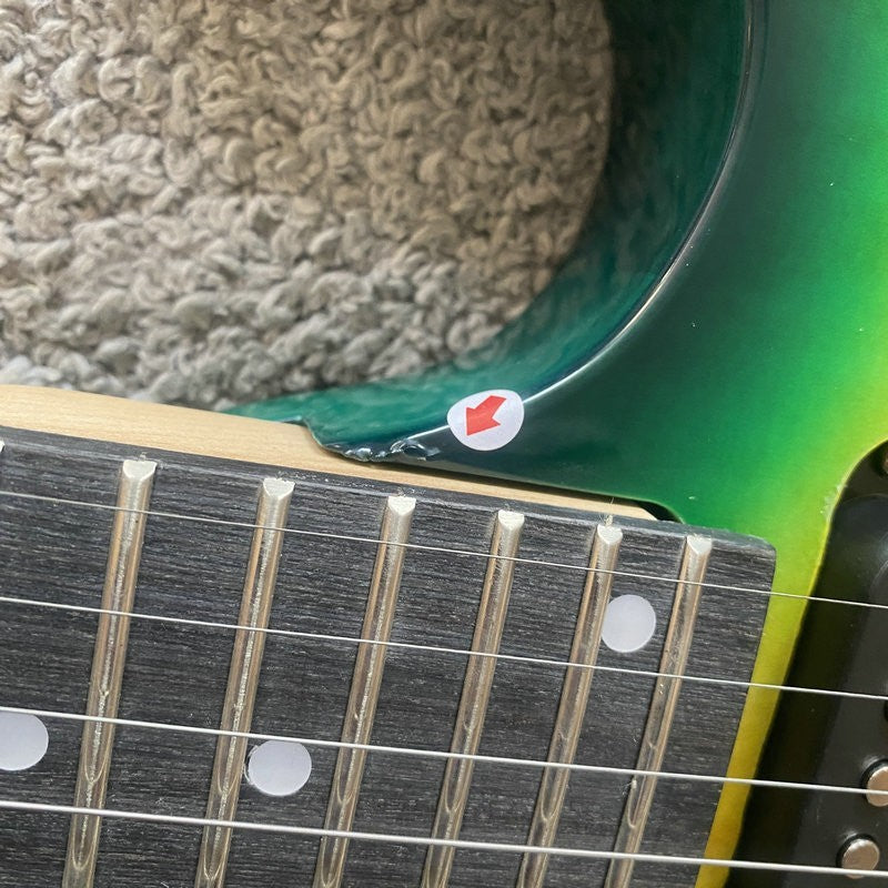 Green Yellow Burst HSH Guitar, Basswood Body with Maple neck, Rosewood