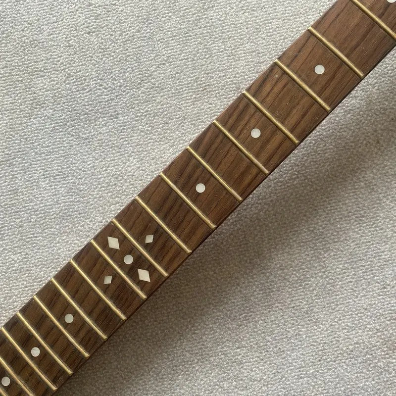 Purple Tiger Maple Top Headstock Guitar Neck, Rosewood Fingerboard 24