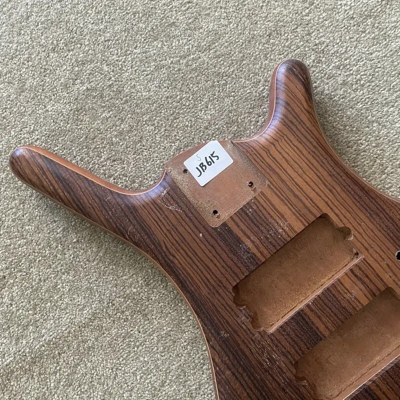 Zebra Wood Top Electric Bass Mahogany Body DIY Project