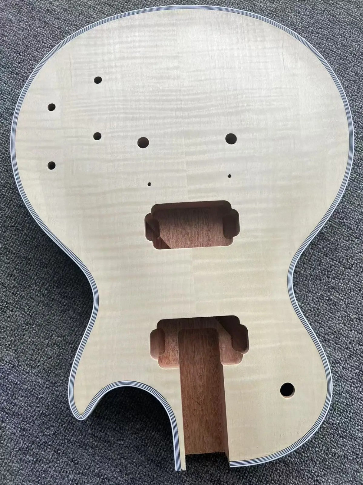 Tiger Maple Top Mahogany Wood Guitar Body with Neck, Rosewood Fingerbo