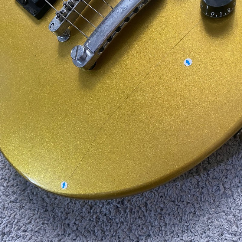 Metallic Gold Single Cut Guitar, Mahogany Body with Maple Neck Fit Les