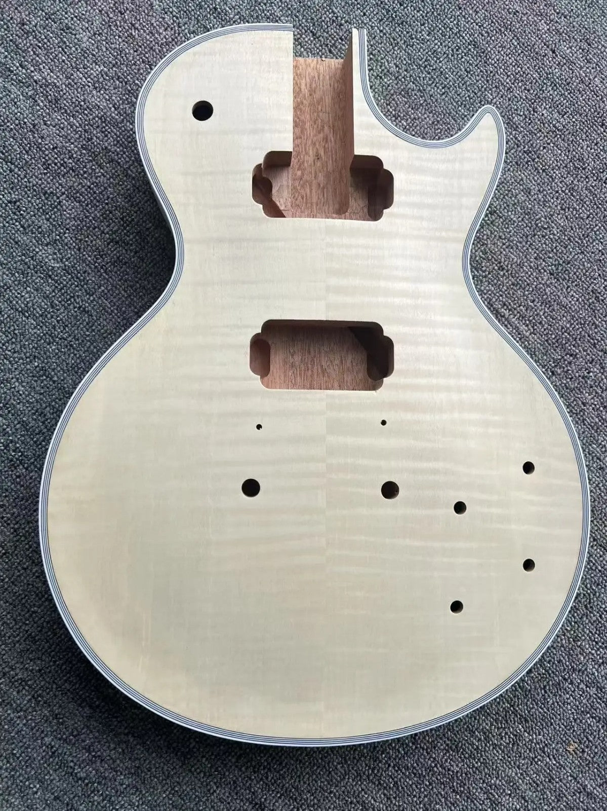 Tiger Maple Top Mahogany Wood Guitar Body with Neck, Rosewood Fingerbo