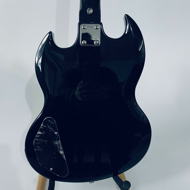 Harley Benton Gloss Black Guitar, Mahogany Body Maple Neck, Rosewood F