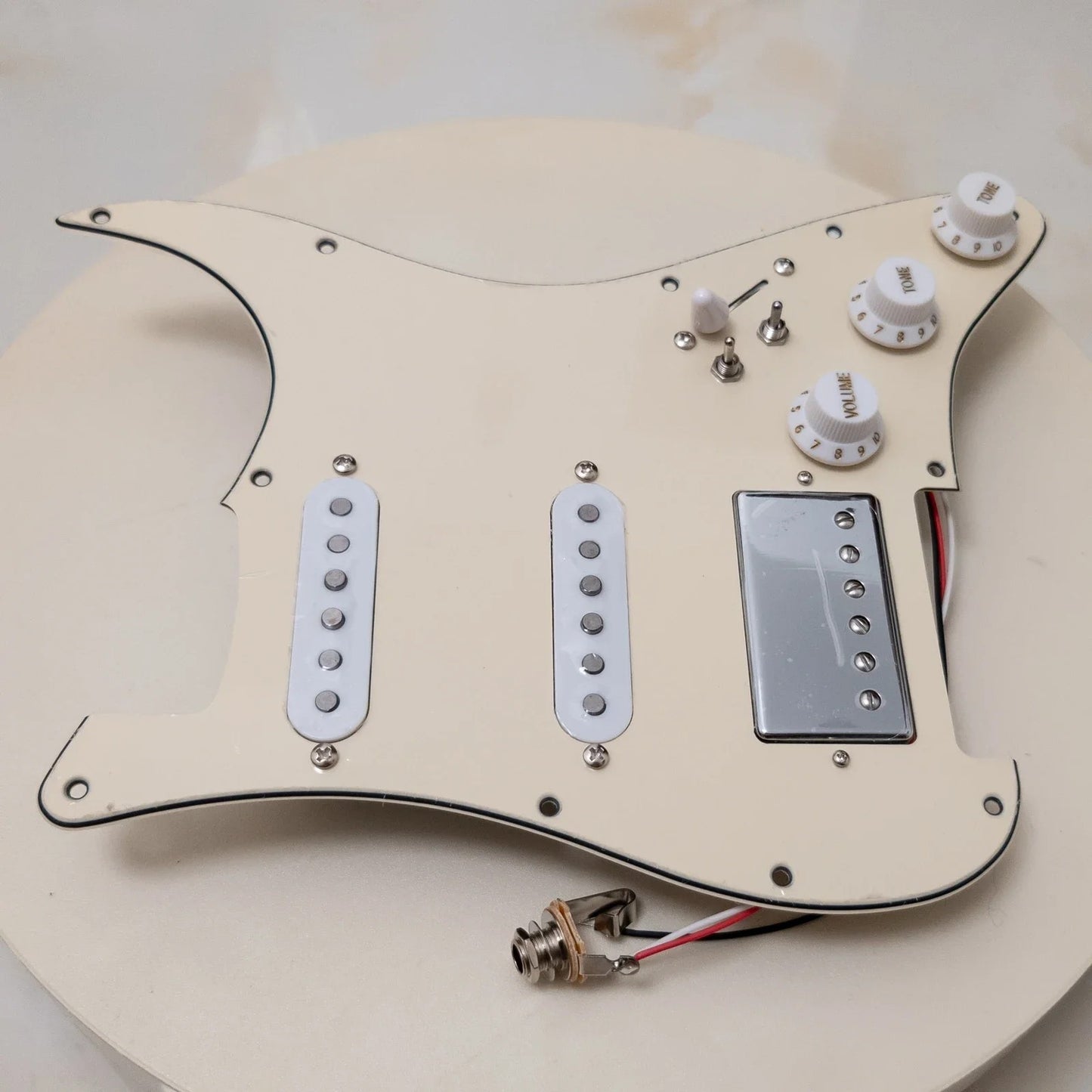 HSS Cream Guitar Loaded Prewired Pickguard Plate, Alnico Pickups Fit S