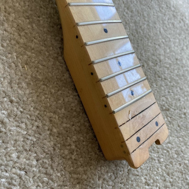 Blue Maple Wood Guitar Neck, 24 Frets Maple Fingerboard