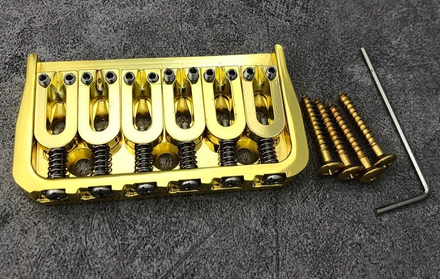 Gold Guitar String Through Hardtail Fixed Bridge Fit Stratocaster Stra