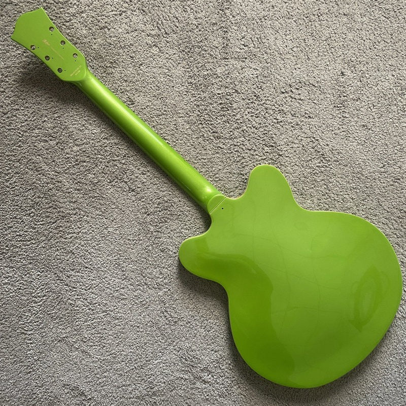 Green DIY Jazz Guitar Semi Hollow Body with Maple Neck, Rosewood Finge